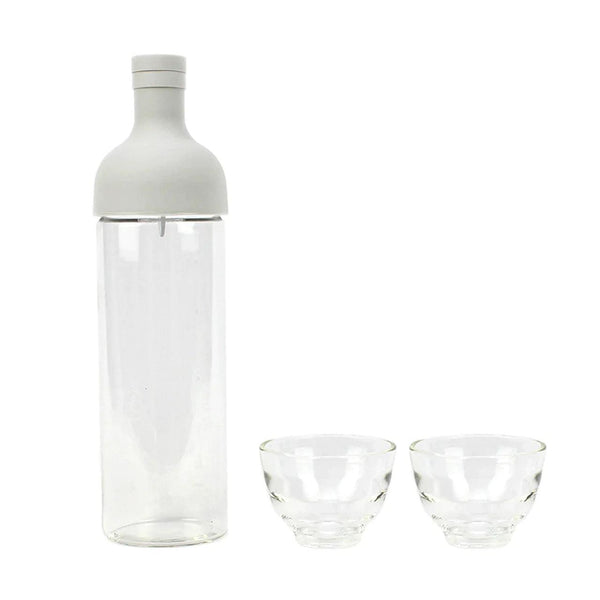Hario Filter in Bottle & Tea Glass Set (Gri) - kahvebi
