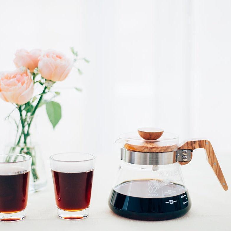 Hario V60 02 Kahve Servis Sürahisi Olive Wood 600 ml