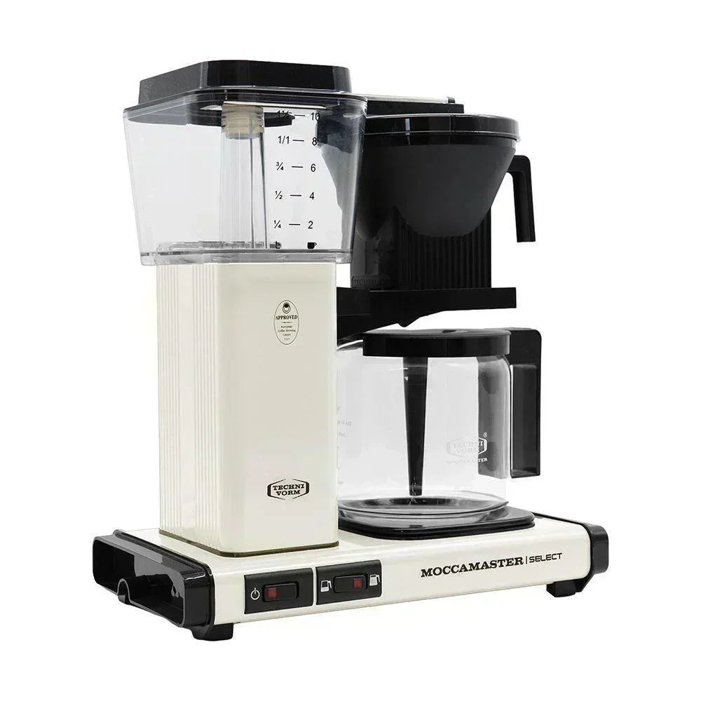 Moccamaster KBG Select Filter Coffee Machine White with Glass Pot