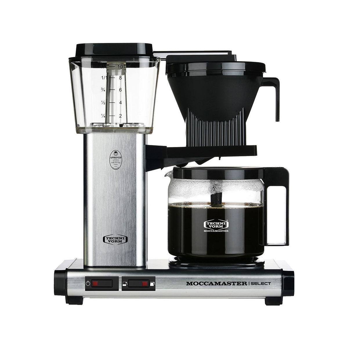 Moccamaster KBG Select Filtre Kahve Makinesi Cam Potlu Fırçalı Gümüş