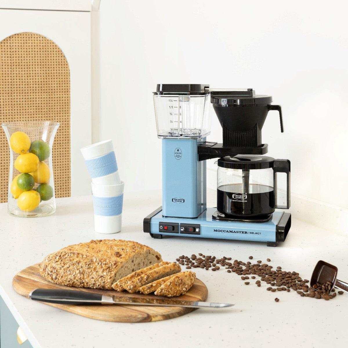Moccamaster KBG Select Filter Coffee Machine with Glass Pot Pastel Blue