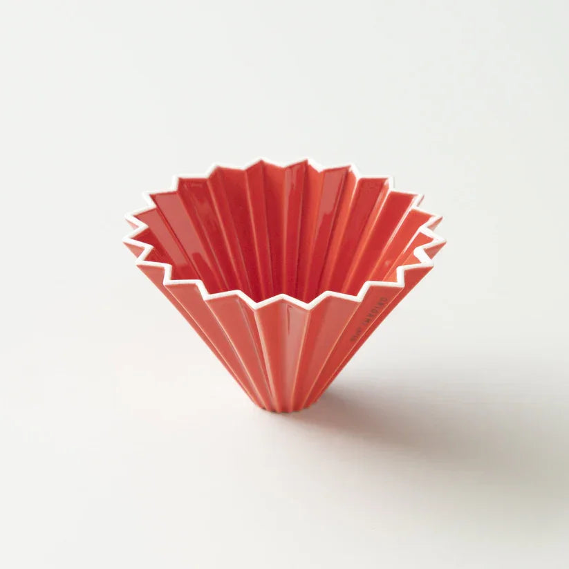 Origami Dripper M Şeffaf Tabanlı - Kırmızı