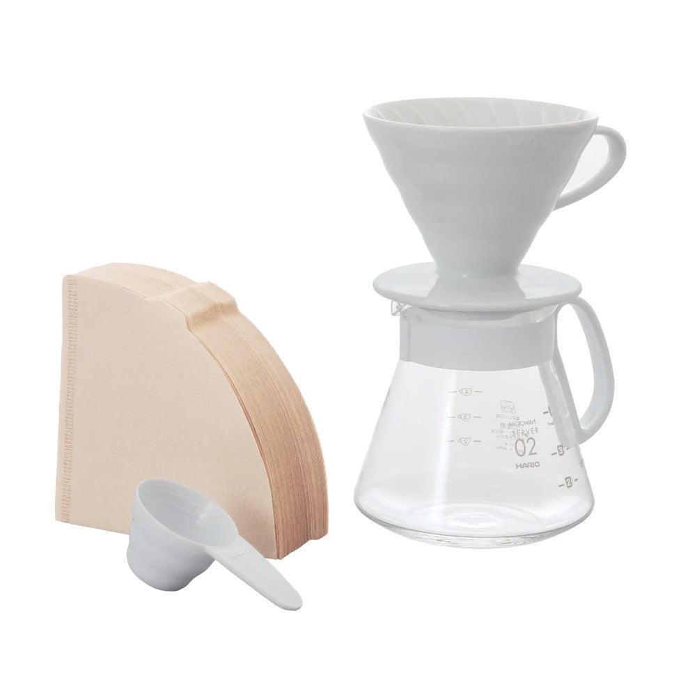 Hario V60 02 Ceramic Coffee Brewing Set White