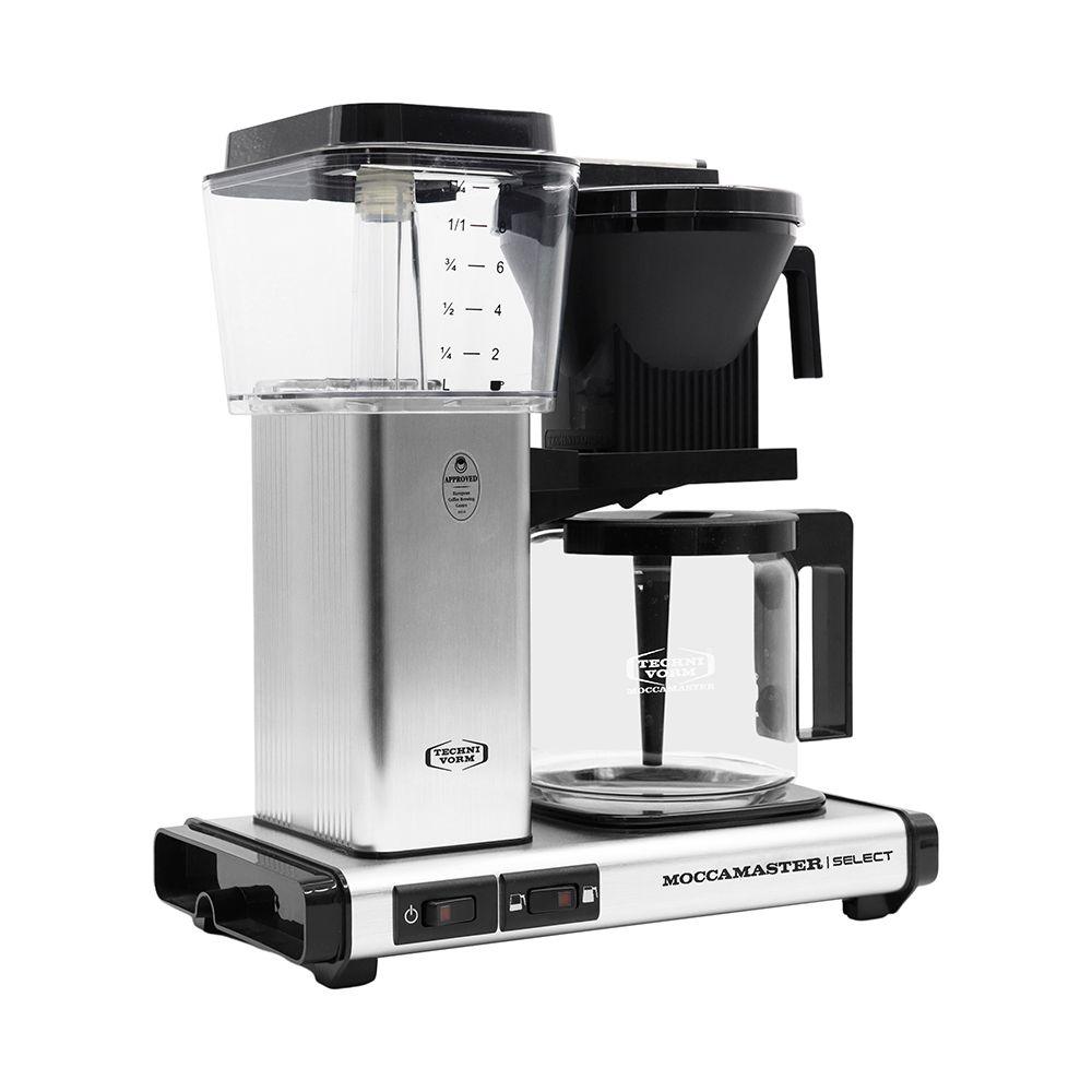 Moccamaster KBG Select Filtre Kahve Makinesi Cam Potlu Fırçalı Gümüş