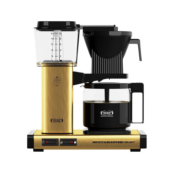 Moccamaster KBG Select Filtre Kahve Makinesi Cam Potlu Fırçalı Pirinç - kahvebi