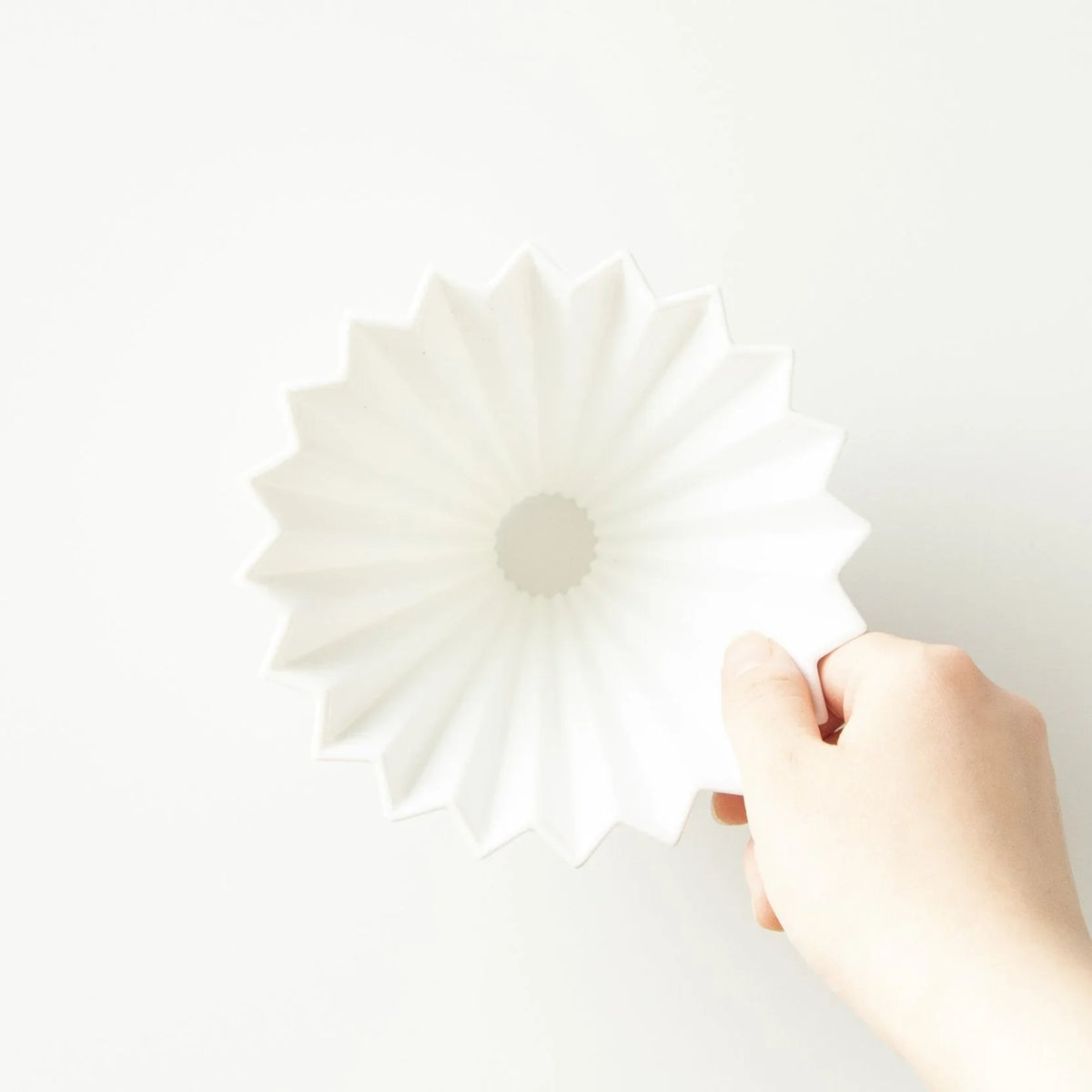 Origami Dripper M Şeffaf Tabanlı - Beyaz